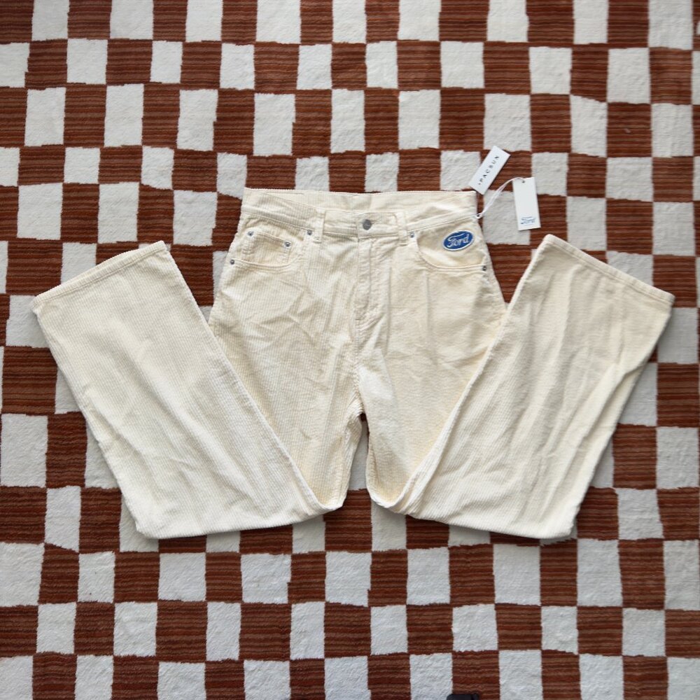 PacSun x FORD Cream Corduroy Baggy Pants